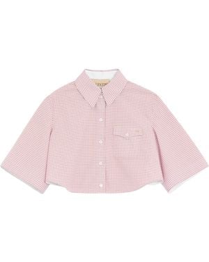 Valentino Cotton Cropped Shirt - Pink