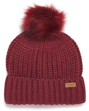Barbour Pom-Pom Saltburn Beanie - Red