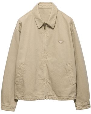 Prada Old Denim Blouson Jacket - Natural