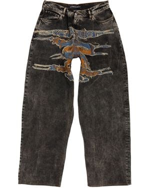 Y. Project Paris' Best Patch Wide-leg Jeans - Gray