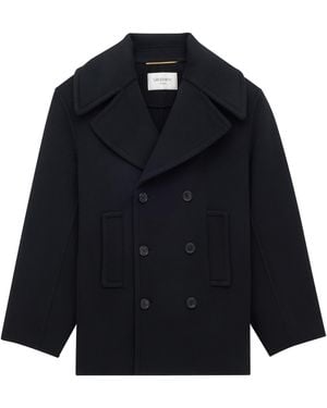 Saint Laurent Wool Pea Coat - Blue