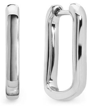 Monica Vinader Sterling Mini Alta Huggie Earrings - White
