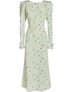 Alessandra Rich Silk Open-Back Maxi Dress - Green
