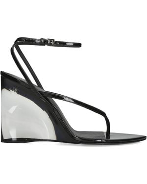 Alaïa Patent Leather Wedge Sandals 90 - Metallic