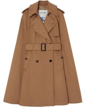 Burberry Cashmere Belmont Trench Cape - Brown
