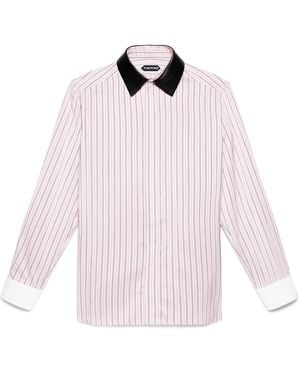 Tom Ford Silk Stripe Shirt - Pink