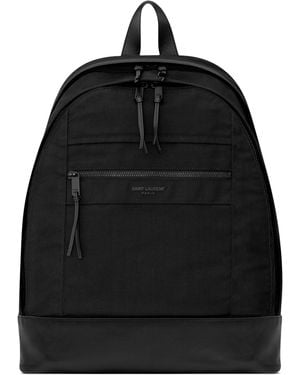 Saint Laurent Canvas City Backpack - Black