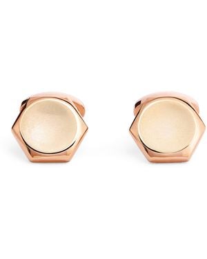 Babette Wasserman Rose-Plated Hexagon Cufflinks - Natural