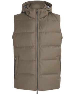 Corneliani Down Virgin Wool-Blend Gilet - Brown