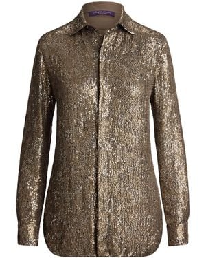 Ralph Lauren Mulberry Silk Embellished Shirt - Brown