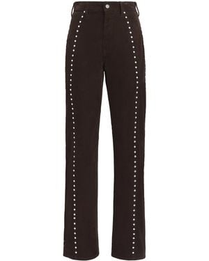 Polo Ralph Lauren Corduroy Studded Straight Trousers - Black
