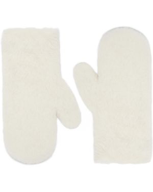 Max Mara Alpaca-Wool-Silk Gloves - White