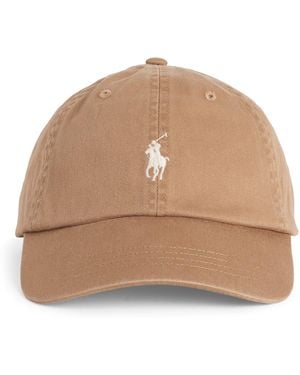 Ralph Lauren Cotton Polo Pony Baseball Cap - Natural