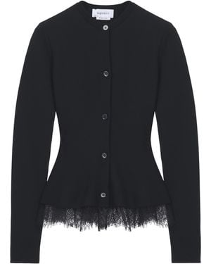 McQueen Lace-Trim Cardigan - Black