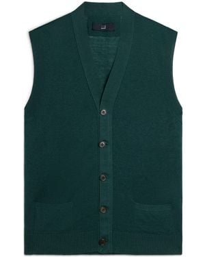 dunhill Linen-Cashmere Jumper Vest - Green