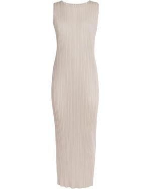 Pleats Please Issey Miyake New Colorful Basics Maxi Dress - White