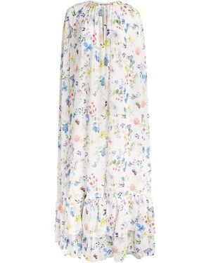 Alice + Olivia Georgette Roya Maxi Cape - White