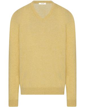 The Row Nian Cashmere V-Neck Sweater - Yellow