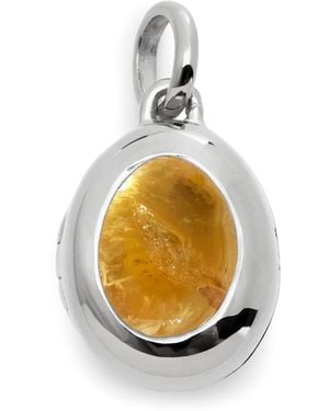 Monica Vinader Sterling And Citrine November Birthstone Locket - Metallic