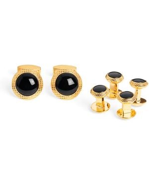 Tateossian Onyx Bullseye Cufflinks And Studs Set - Metallic