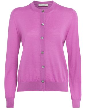 Johnstons of Elgin Cashmere Honor Cardigan - Purple