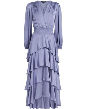 Maje Ruffled Midi Dress - Blue