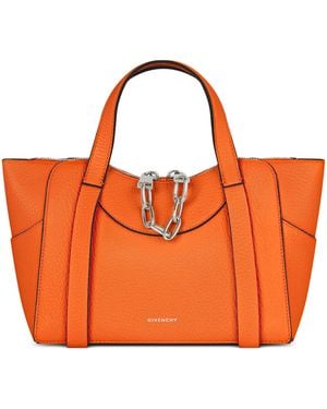 Givenchy Small Leather Snatch Top-Handle Bag - Orange