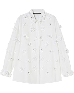 Marina Rinaldi Floral-Embellished Fidato Shirt - White