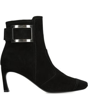 Roger Vivier Suede Trompette Boots 70 - Black
