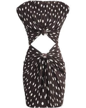 Cult Gaia Polka Dot Marilou Mini Dress - Black