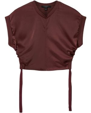 AllSaints Satin Mira T-Shirt - Red