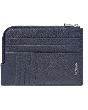 Aspinal of London Leather Zipped Travel Wallet - Blue