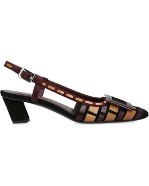 Roger Vivier Suede Belle Vivier Slingback Court Shoes 45 - Brown