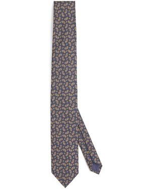 Eton Silk Paisley Tie - Gray