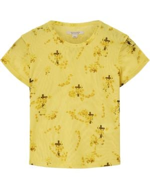 AllSaints Mesh Floral Ellie T-Shirt - Yellow