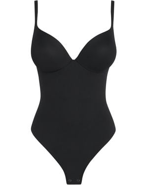 Skims Ultimate Body Thong Bodysuit - Black