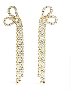 Ulla Johnson Crystal Bow Chandelier Earrings - Metallic