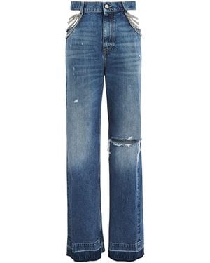 Stella McCartney Falabella Chain Wide-Leg Jeans - Blue