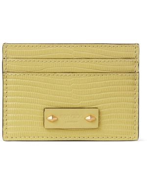 Jimmy Choo Croc-Embossed Leather Umika Card Holder - Metallic