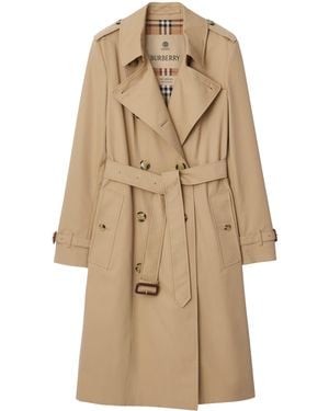 Burberry Gabardine Chelsea Heritage Trench Coat - Natural