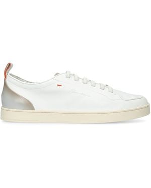Santoni Leather Montecarlo Trainers - White