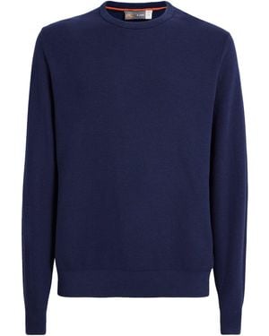 Kjus Cotton-Blend Crew-Neck Sweater - Blue