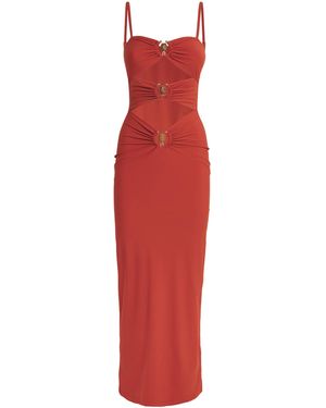 Christopher Esber Pierced Orbit Midi Dress - Red