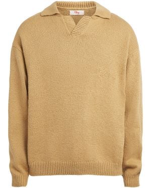 CHERRY LA Cotton Five Star Henley Jumper - Natural