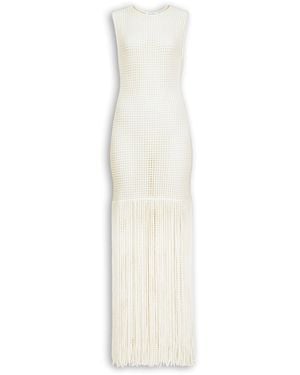 Alaïa Fringed Midi Dress - White
