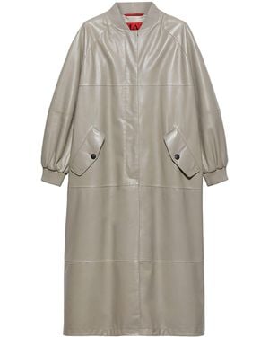MAX&Co. Leather Trench Coat - Grey