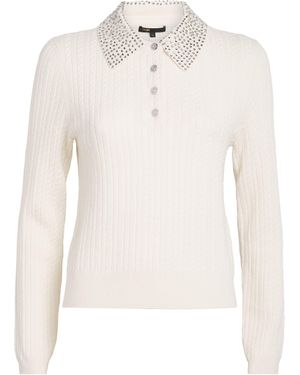 Maje Wool Embellished Cardigan - White
