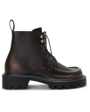 Loewe Calfskin Sierra Combat Boots 40 - Black