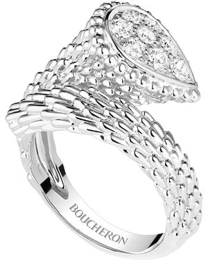 Boucheron Small Serpent Bohème Ring - White