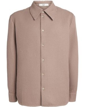 Séfr Cotton Waffle Oseary Shirt - Brown